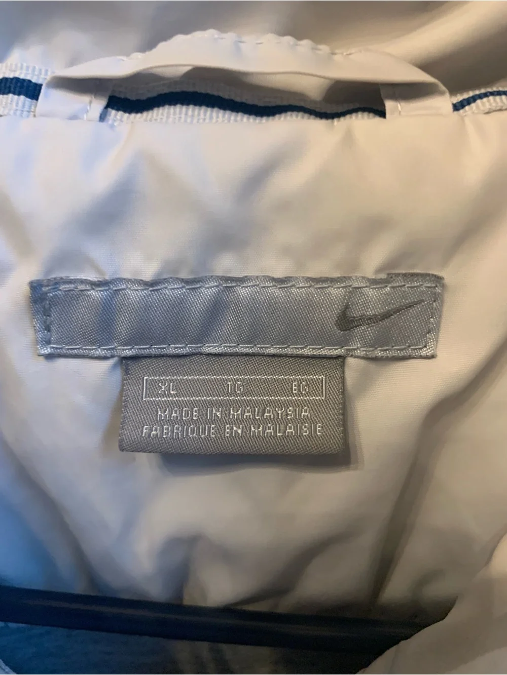 Nike Light Gray and Red Men's Windbreaker Jacket